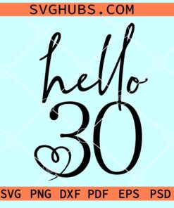 Hello Thirty Birthday SVG, Hello Thirty SVG, Talk thirty to me, Hello 30 svg