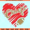 KC Chiefs Heart SVG, Chiefs scribble Heart SVG, KC Chiefs football svg