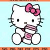 Kitty with Starbucks Coffee SVG, Hello Kitty svg, Coffee lover SVG