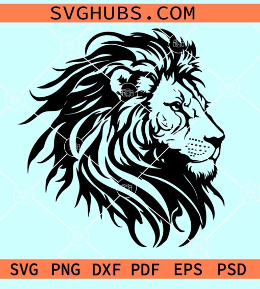 Lion head SVG, Simba SVG, Lion head clipart svg, Wild cat Svg, Lion silhouette svg