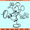 Mickey Mouse with Lines SVG, Mickey Mouse line art SVG, Mickey Mouse SVG
