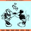 Mickey and Minnie sketch love SVG, Mickey and Minnie Valentine svg
