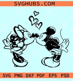 Mickey and Minnie sketch love SVG, Mickey and Minnie Valentine svg
