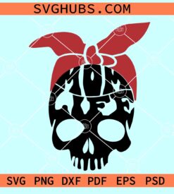 Mom Life Skull SVG, Skull with bandana SVG, Mom shirt svg