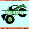 Monster Truck name frame SVG, truck split name frame svg, Monster Truck Svg