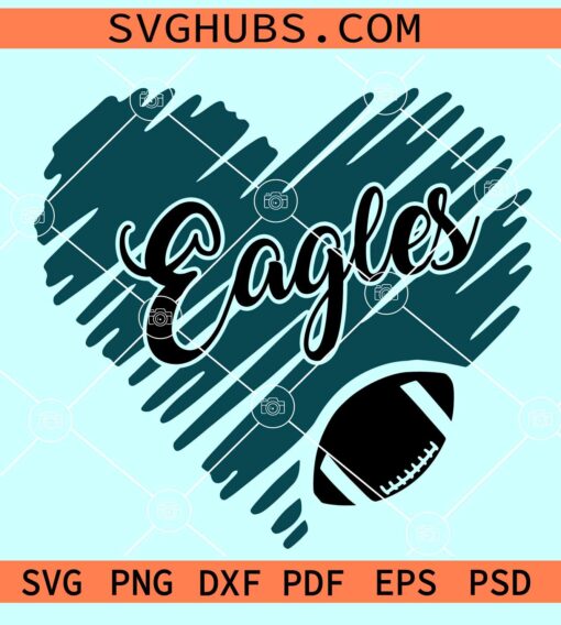 Philadelphia Eagles Heart Logo Svg, Eagles heart football SVG, NFL team Svg