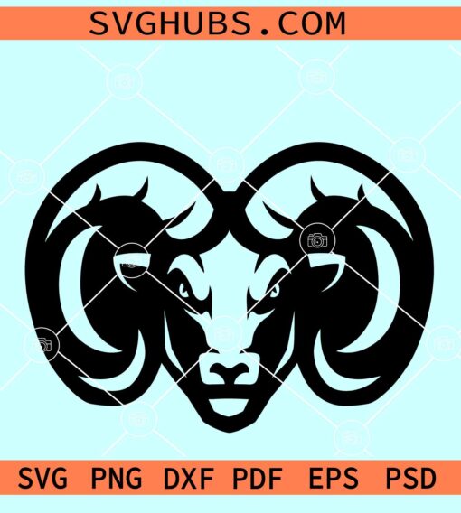 Rams Mascot SVG, Ram svg, Mascot Ram svg, Ram Sports logo svg