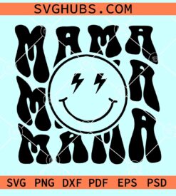 Retro mama Smiley face SVG, Retro mama svg, mama retro smiley svg