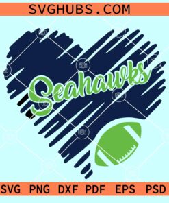 Seattle Seahawks Heart Logo Svg, Seahawks Heart SVG, Seahawks football SVG
