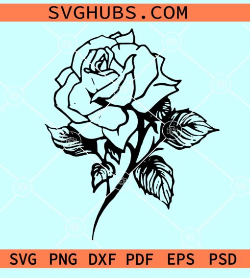 Single Rose SVG, Rose flower svg, Rose svg, Flower svg