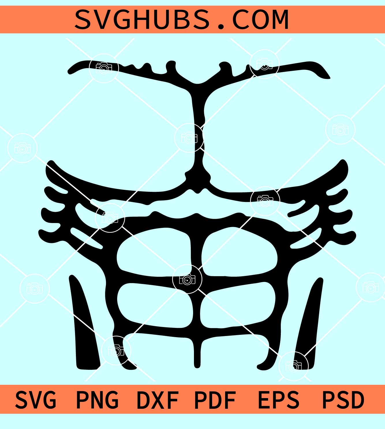 Six Pack Abs Costume SVG Printed Muscle Halloween Men Funny Bodybuilder PNG  JPG Cut File