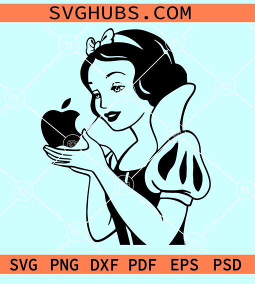 Snow White Princess Apple SVG, Snow White svg, snow white cut file