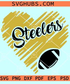 Steelers Heart SVG, Pittsburgh Steelers Heart Svg, Steelers Footbal SVG