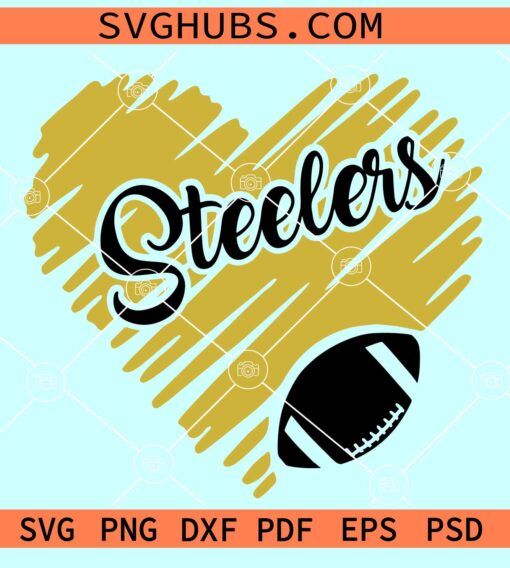 Steelers Heart SVG, Pittsburgh Steelers Heart Svg, Steelers Footbal SVG