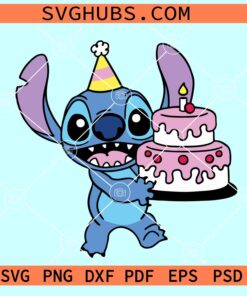 Stitch Birthday SVG, Stitch birthday cake SVG, Stitch Birthday Girl SVG
