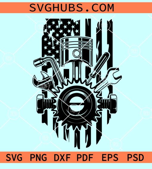 US Mechanic flag of tools SVG, flag of tools svg, Mechanic dad svg