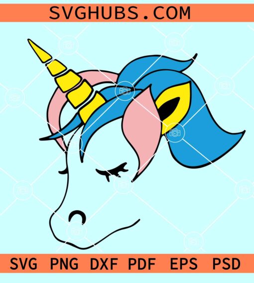 Unicorn head SVG, Unicorn Head Clipart, unicorn svg, unicorn birthday girl svg