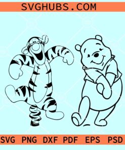 Winnie the Pooh and Tigger SVG, Tigger and Pooh Svg, Baby Winnie svg
