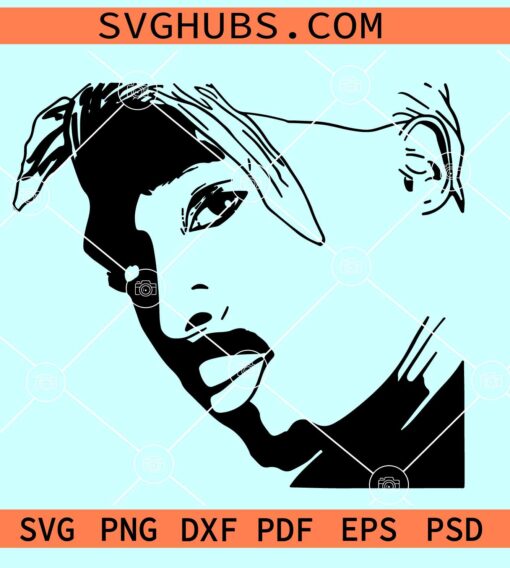 2PAC SVG file, 2PAC SVG, Tupac Shakur SVG, Tupac Shakur Portrait SVG