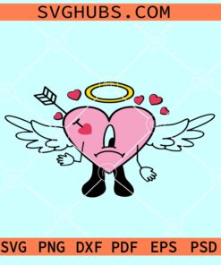 Bad bunny Valentine cupid SVG, Angel heart SVG, Valentine Day SVG