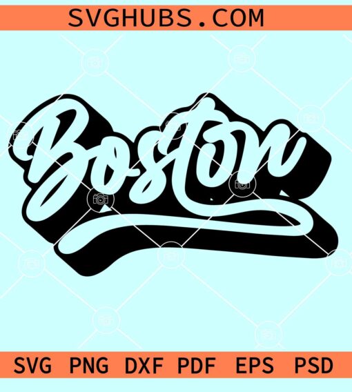 Boston retro font SVG, Boston Svg file, Boston varsity font Svg