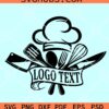 Chef logo name frame SVG, Chef logo SVg, Chef name frame svg