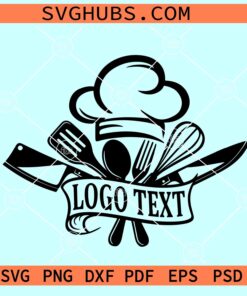 Chef logo name frame SVG, Chef logo SVg, Chef name frame svg