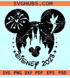 Disney Trip 2023 Minnie Ears SVG, Mickey tinker bell ears SVG, Disney trip 2023 svg