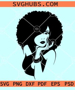 Elegant woman SVG, pretty woman svg, cute Afro woman svg