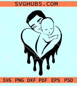 Father and son drip SVG, father son heart svg, father son love svg