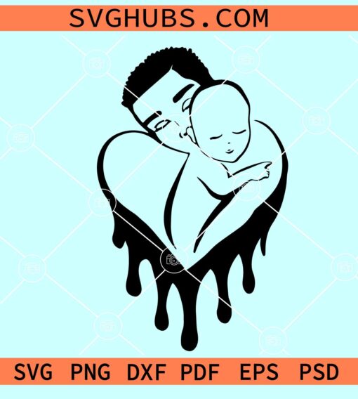 Father and son drip SVG, father son heart svg, father son love svg