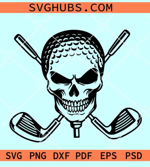 Golf Skull SVG, Golfer Dad Svg, Golf logo svg, Golf Skull Svg