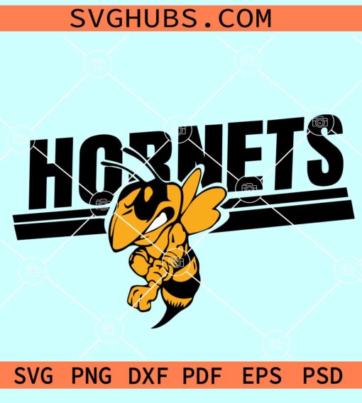 Hornets Logo SVG, Hornet Bee Mascot SVG, Hornets svg, Hornet svg, Hornet png