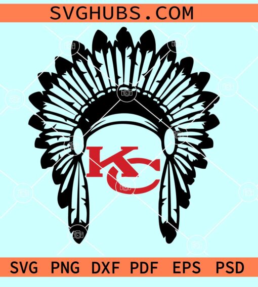 KC Chiefs headdress SVG, Chiefs Headdress Svg, Kansas City Chiefs Svg