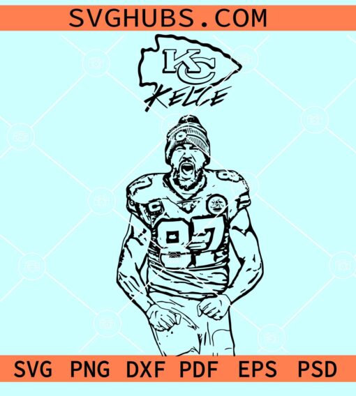 Kelce excited SVG, Travic Kelce SVG, Kelce Kansas City svg