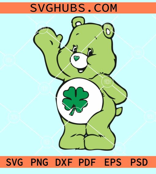Lucky bear SVG, Care bear St Patrick Day svg, St Paddy bear svg