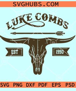 Luke Combs bull SVG, Luke Combs Est 1990 Luke Combs Tour 2023 Svg