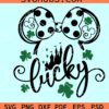 Minnie Mouse Lucky SVG, St Patrick Day Minnie SVG, Minnie head lucky SVG