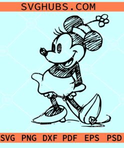 Minnie Mouse sketch SVG, Minnie mouse svg, Minnie svg