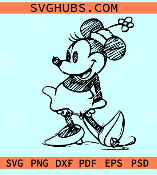 Minnie Mouse sketch SVG, Minnie mouse svg, Minnie svg