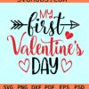 My first Valentine's Day SVG, Newborn Valentine svg, Baby's 1st Valentine SVG
