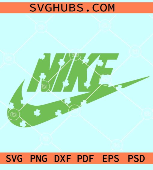 Nike St Patrick Day SVG, Lucky Clover SVG, Nike Logo SVG