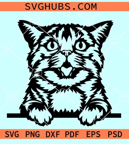 Peeking Kitten SVG, Cat face svg, Peeking cat svg, Cute cat svg, Fur baby svg