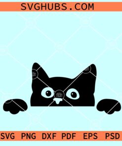 Peeking cat SVG, cat peeking over svg, Black cat svg, Peeking cat clipart