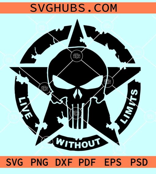 Punisher Skull Live without Limits SVG, Punisher Skull SVG, 2nd amendment svg