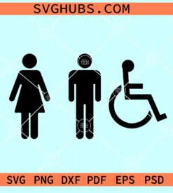 Restroom signs SVG, Restroom symbol svg, Bathroom sign svg