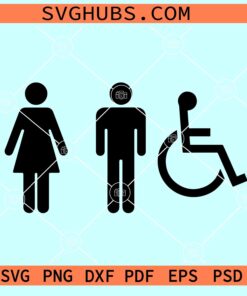 Restroom signs SVG, Restroom symbol svg, Bathroom sign svg