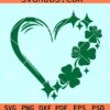 Shamrock Sparkly Heart SVG, St Patrick heart SVG, Lucky shamrock svg