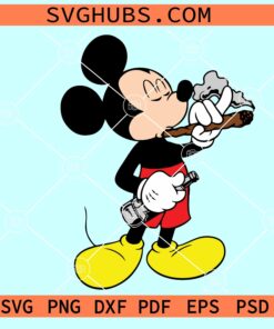 Stoned Mickey Mouse SVG, Mickey weed svg, Mickey smoking joint SVG