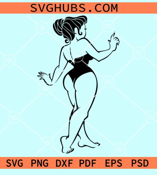 Thick pin up woman SVG, Thick Curvy Mudflap Woman Svg, Woman Body svg